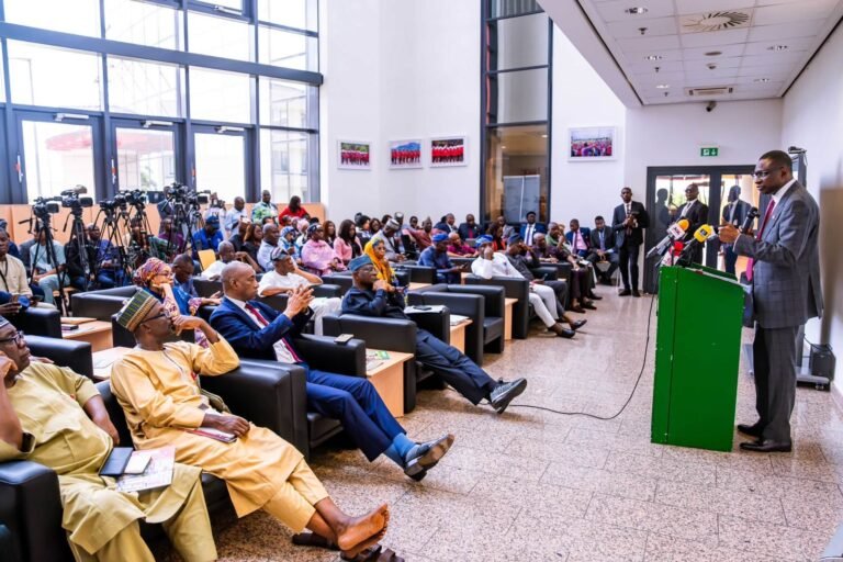 EFCC Chairman, Ola Olukoyede, addressing the media on Monday in Abuja