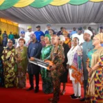 Governor Babajide Sanwo-Olu and some executive council members, at the MESI programme organised by the Ministry of Women Affairs and Poverty Alleviation (WAPA) on Tuesday at Ikeja