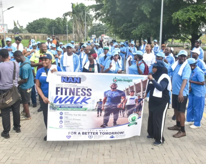 NAN Lagos Office staff during Health Walk on Saturday in Lagos