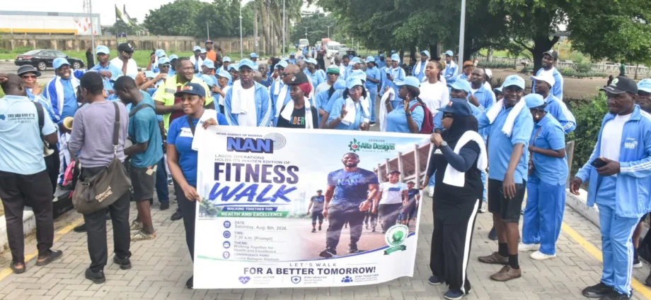 NAN Lagos Office staff during Health Walk on Saturday in Lagos