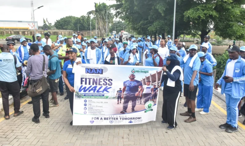 NAN Lagos Office staff during Health Walk on Saturday in Lagos