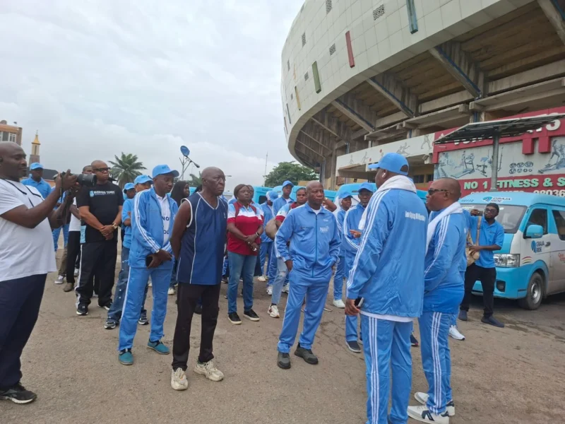 NAN Management staff leading the Fitness Walk in Lagos