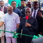 Abia Gov. Dr Alex OttI, with Mr Ismaeel Ahmed, Executive Chairman, Pi-CNG and other dignitaries at the inauguration of 20 additional electric buses by Abia government.
