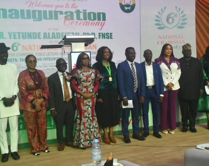 Inauguration of the sixth National Chairman of the Nigerian Institution of Petroleum Engineers (NIPetE) and its Executive Committee in Abuja.
