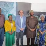 From L-R: Julius Berger Nigeria Team — Mr Gbenga Osunlana, Deputy Project Coordinator; Mrs Rasheedat Anifowoshe, Senior Liaison Officer and Mr Alexander Bauer, Regional Commercial Manager, Region West. Lagos Water Corporation Team — Mr Mukhtaar Tijani, Managing Director; Mrs Helen Taiwo, Executive Director, Operations; and Mr Bolaji Ogunlewe, Director, Distribution, during the Lagos Water Corporation farmilarisation/courtesy visit to Julius Barger Nigeria, PLC, Lagos Office.