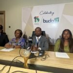 Officials of BudgIT Foundation, a civic-tech organisation and public finance think-tank a a news briefig to mark the organisation 15th anniversary on Monday in Abuja