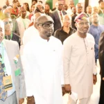L-R, Tope Fasua, Special Adviser to President on Economic Affairs, Ayodele Olawande, Minister of Youth Development, Olasupo Olusi, MD/CEO Bank of Industry (BoI) and Asad Alam, Guest Lecturer/ Adjunct Professor, Georgetown University Washington DC during the BoI 2026 annual public lecture, with the theme "Rethinking Capital for Inclusive Economic Transformation" held in Abuja