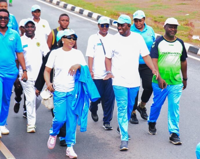 NAN MD, Ali M. Ali with some members of staff of the Agency and well wishers during the health walk