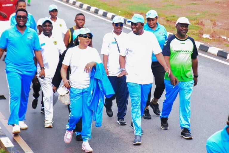 NAN MD, Ali M. Ali with some members of staff of the Agency and well wishers during the health walk
