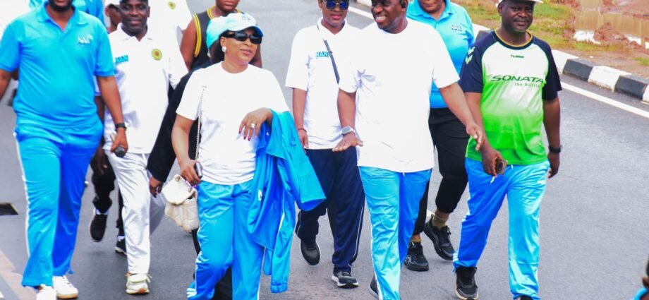 NAN MD, Ali M. Ali with some members of staff of the Agency and well wishers during the health walk