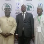 From left: Director-General of the National Sports Commission, Bukola Olapade; President of Commonwealth Sport, Donald Rukare and President of Nigeria Olympic Committee, Habu Gumel, at the opening of a two-day seminar on good governance, organised by the NOC in Abuja
