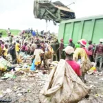 Waste pickers at a dump site