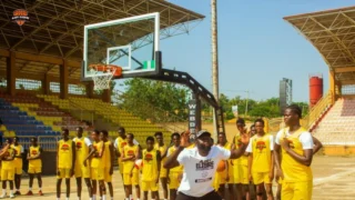 Olalekan Ajayi with youth at camp