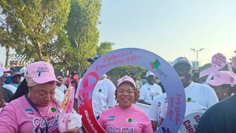 Mrs Euginia Dominion, Acting Managing Director, NNPC Foundation, representing Mrs Sophia Mbakwe, EVP, Business Services, NNPC Ltd. at  #WalkAwayCancer awareness programme on Saturday, Oct. 31, 2026
