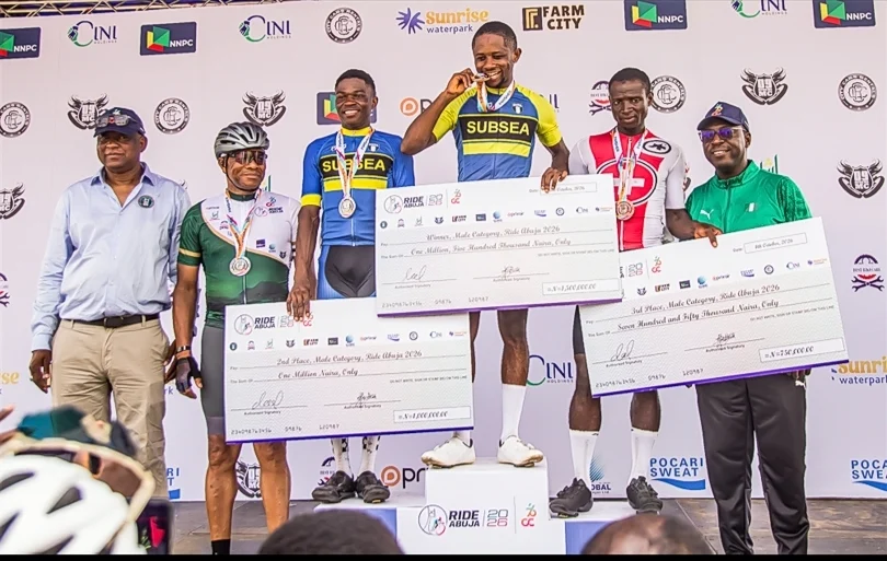 Some of the winners at the Ride Abuja Race