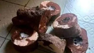 Samples of the discoloured yam, popularly known as “chocolate yam”